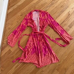 Vintage orange and pink robe linea donatella size S/M